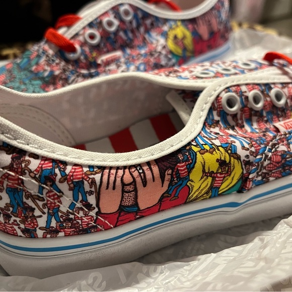Where’s Waldo Vans Colorful Graphic Sneakers - Red, Blue, Yellow - Picture 3 of 6